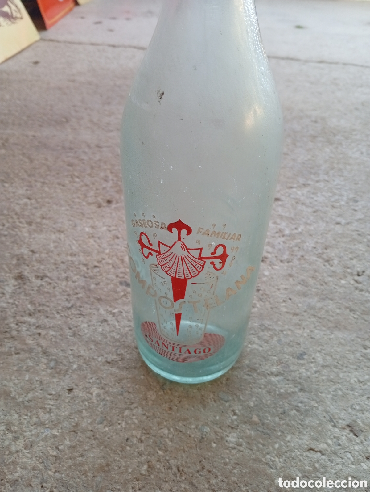 Botellas antiguas: Botella Gaseosa Compostelana Santiago