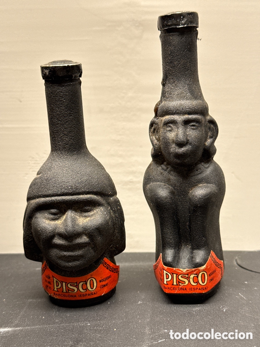Botellas antiguas: Botellines Pisco a&ntilde;os 60-70