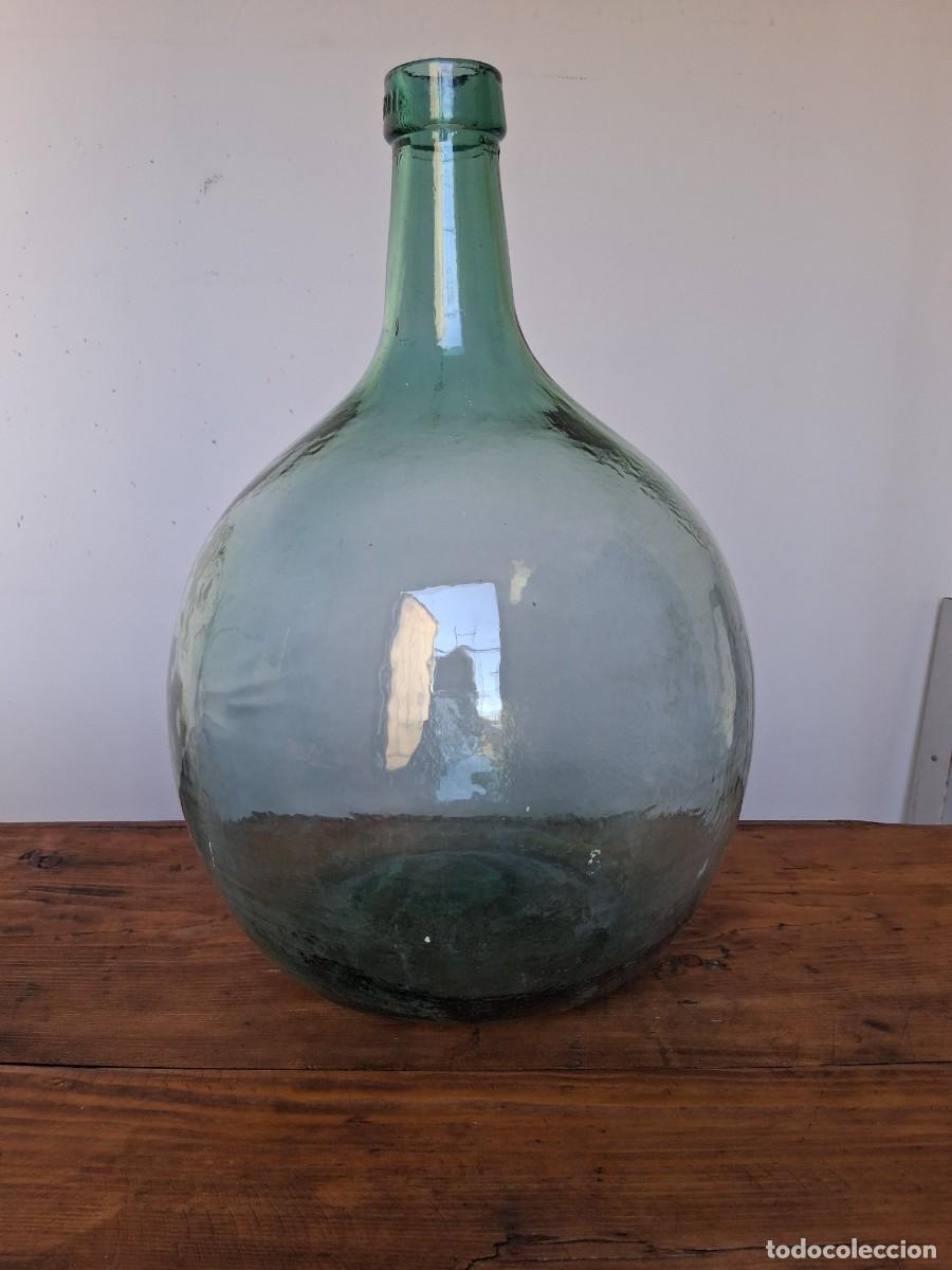 Botellas antiguas: Botella damajuana garrafa de cristal 8 o 10 litros jarron V. Levante