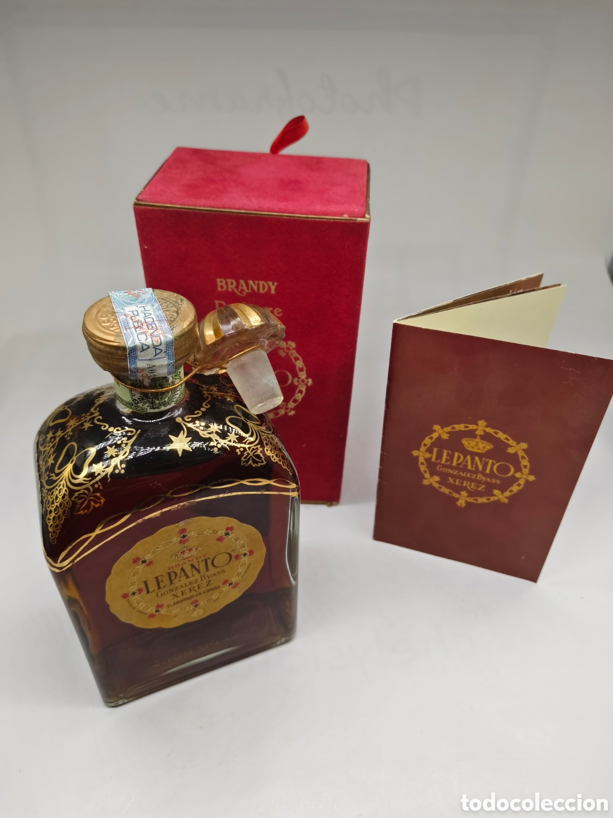 Botellas antiguas: BRANDY DE LUXE LEPANTO GONZ&Aacute;LEZ BYASS