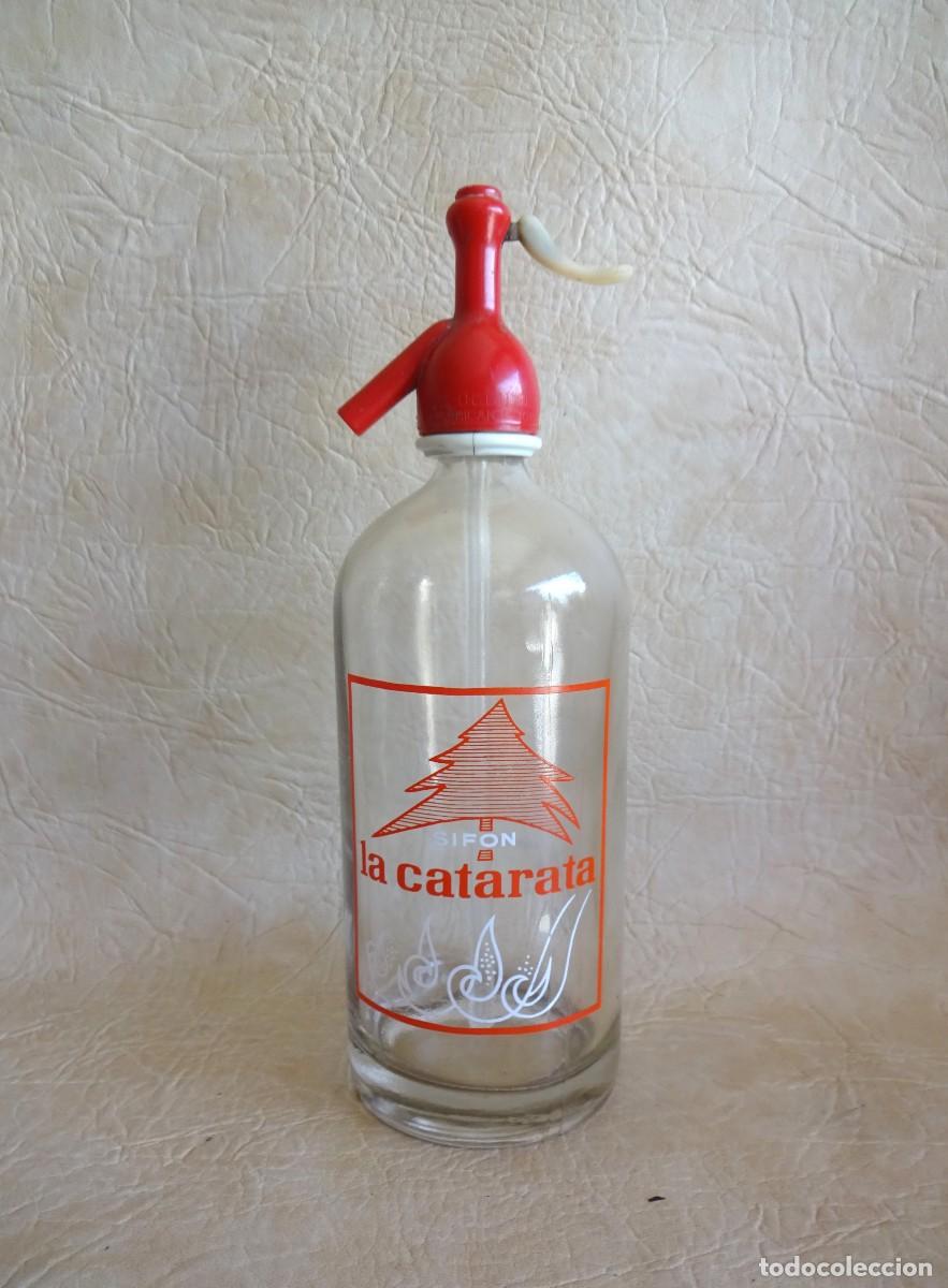 Botellas antiguas: antigua botella sifon la catarata serigrafiada 1 litro