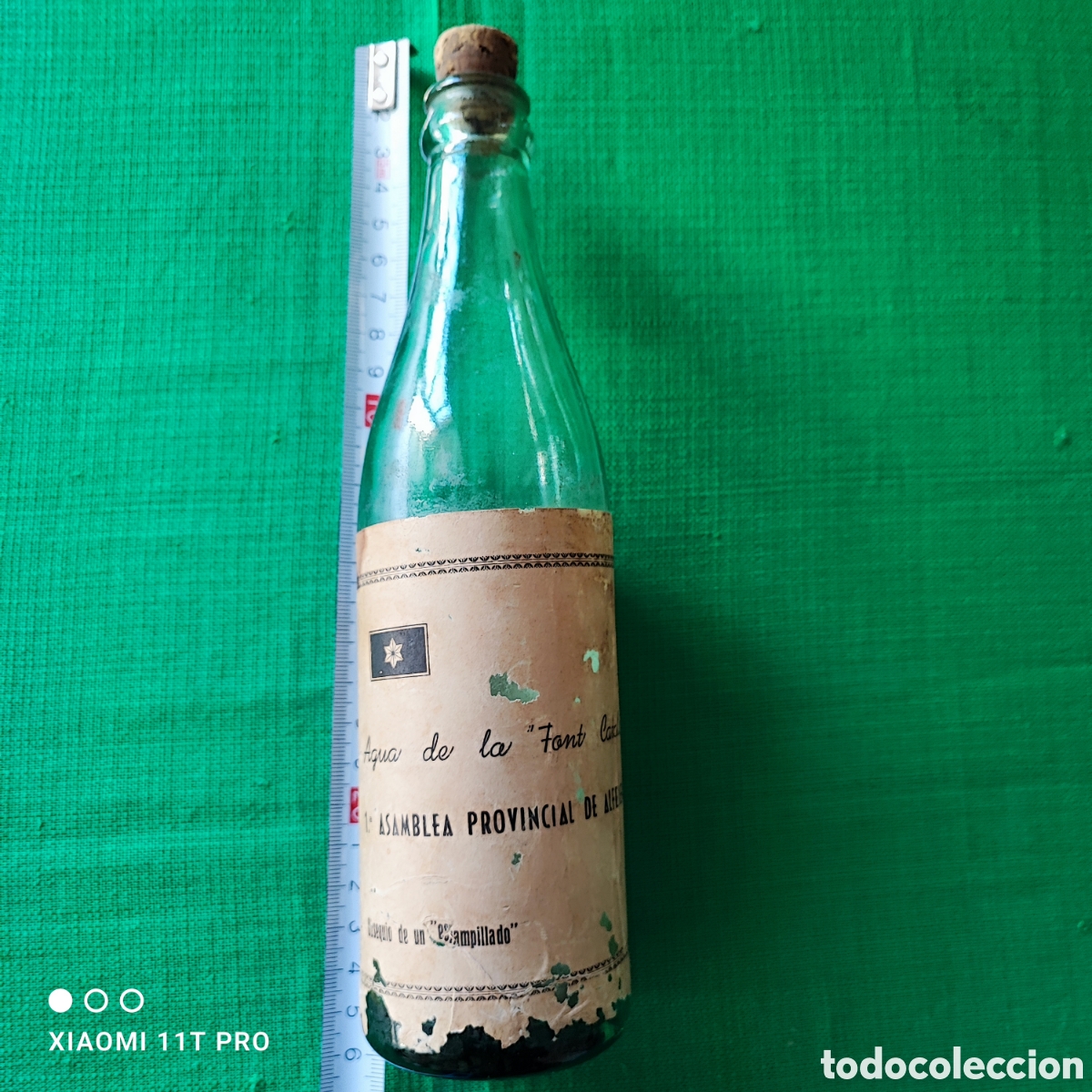 Botellas antiguas: Botella de asamblea provincial de alfereces provisionales. 1958 Batea (Tarragona)