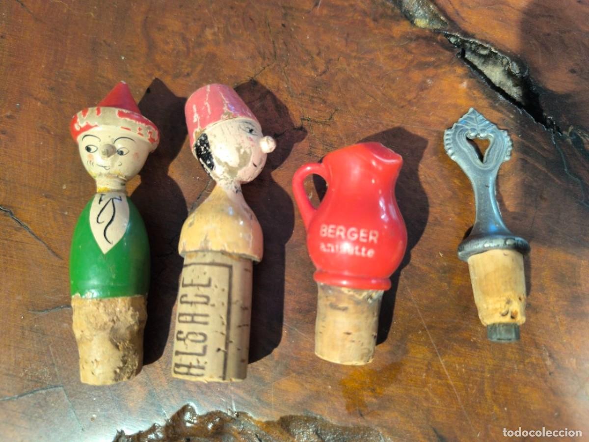 Botellas antiguas: 4 ANTIGUOS TAPONES DE BOTELLA 2 GOULA
