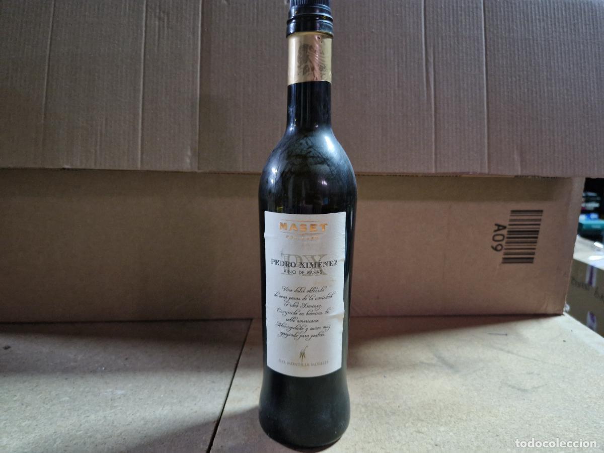 Botellas antiguas: BONITA BOTELLA. MASET PEDRO XIMENEZ. VINO DE PASAS.