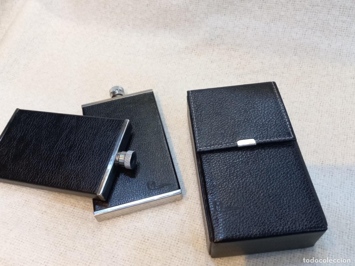 Alte Flaschen: PETACA DOBLE piel (4oz) estuche r&iacute;gido negro
