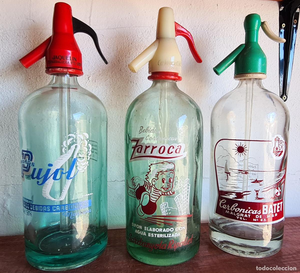 Botellas antiguas: Lote sifones antiguos. Pujol, Zarroca y Batet.