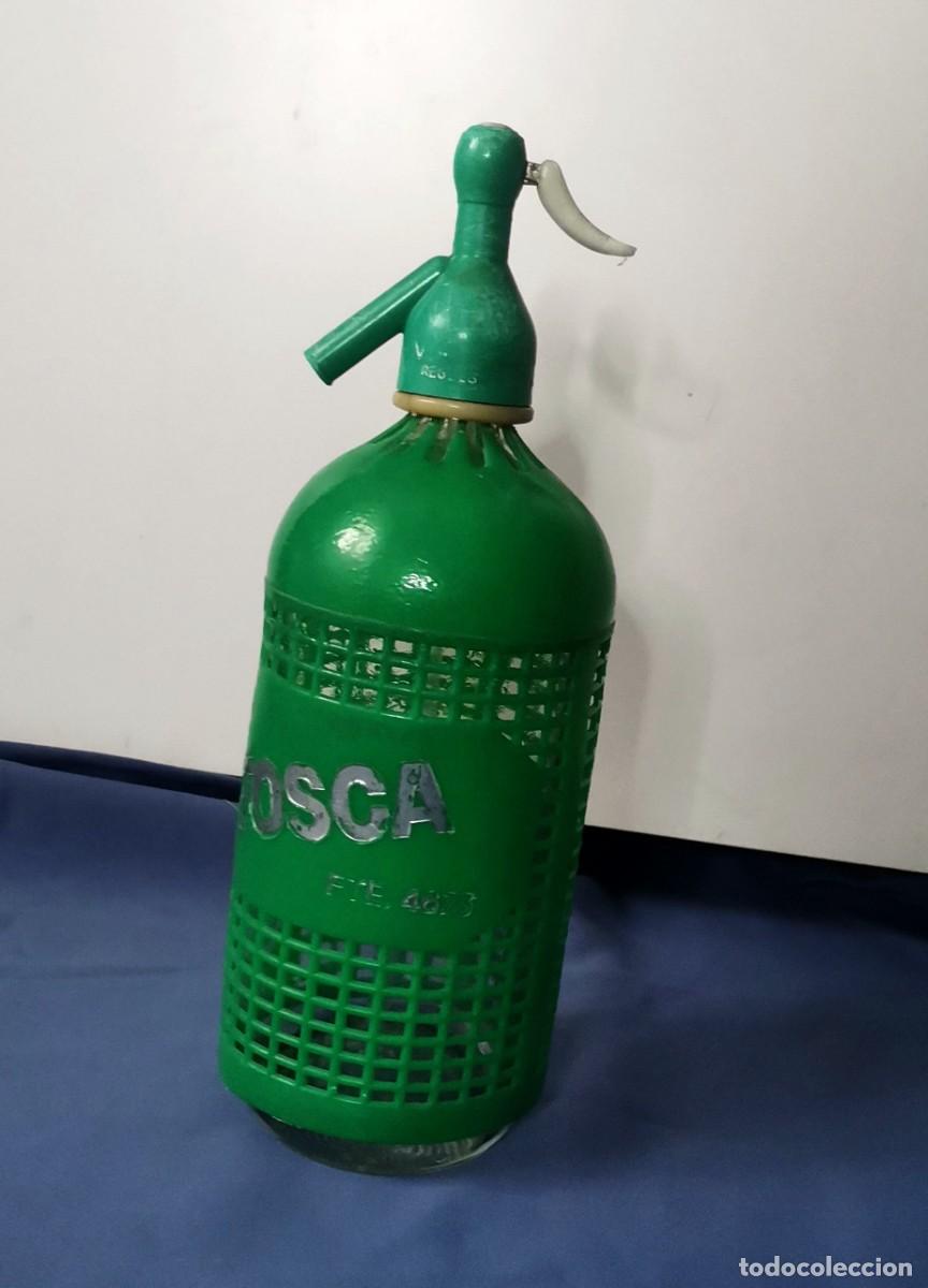 Botellas antiguas: Sif&oacute;n Tosca antiguo verde - Foto 1