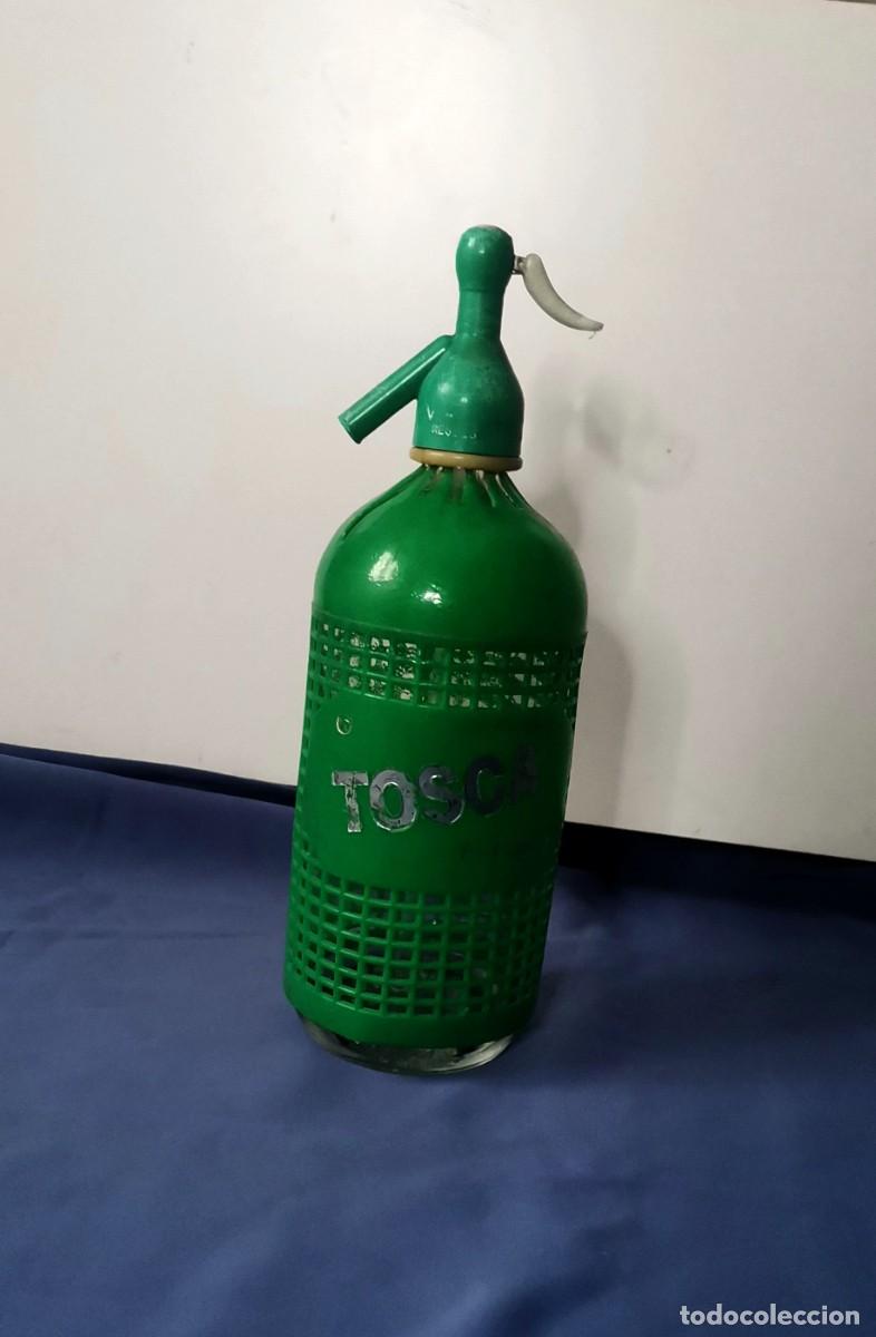 Botellas antiguas: Sif&oacute;n Tosca antiguo verde - Foto 2