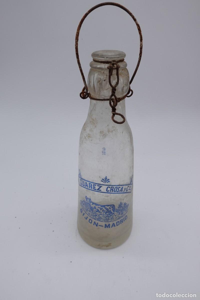 Botellas antiguas: RARA Y UNICA BOTELLA LECHERA ANTIGUA SU&Aacute;REZ CROS S.A. RIJ&Oacute;N-MADRID