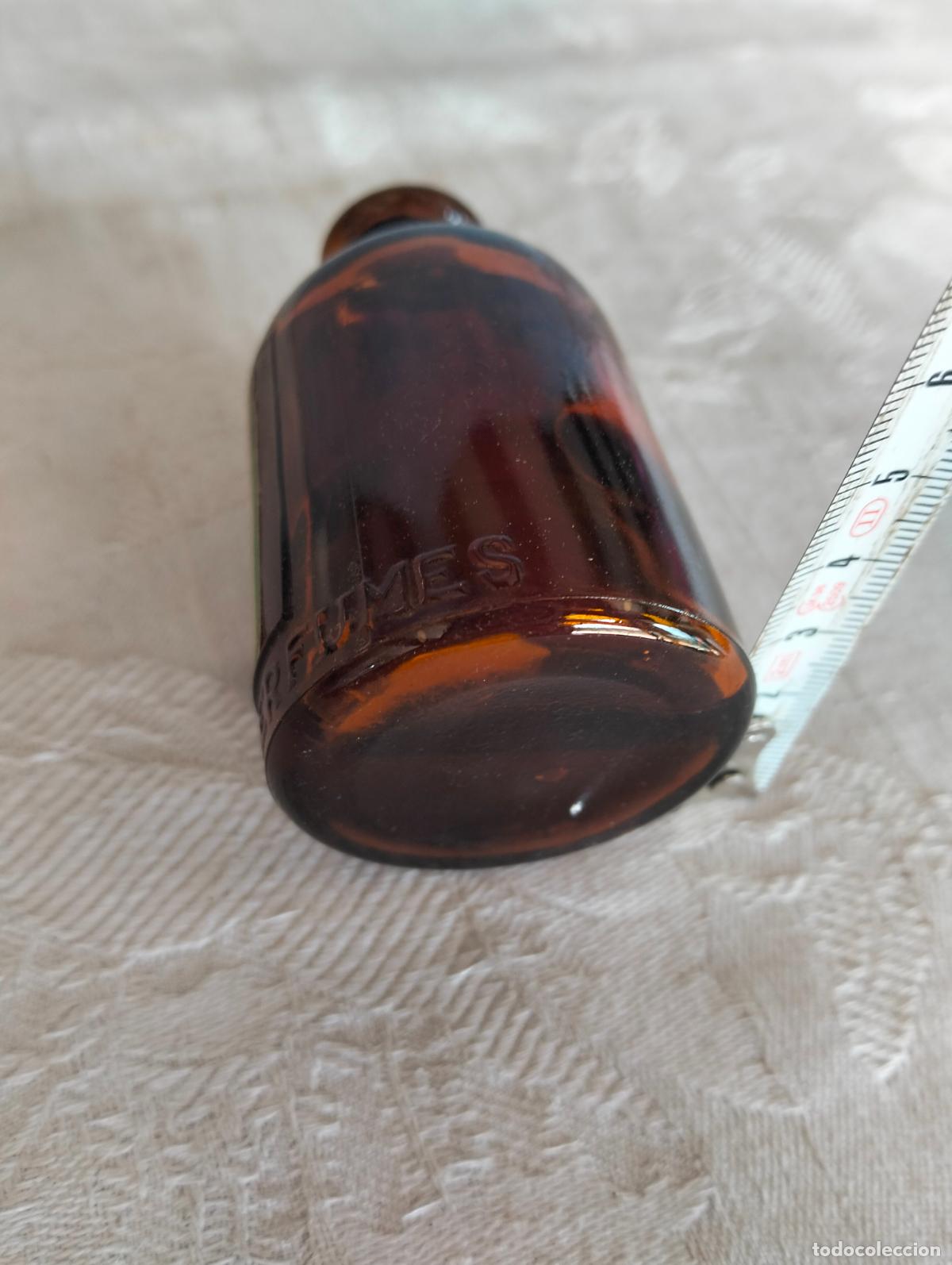 Botellas antiguas: Antigua botella de cristal marr&oacute;n frasco - Foto 4