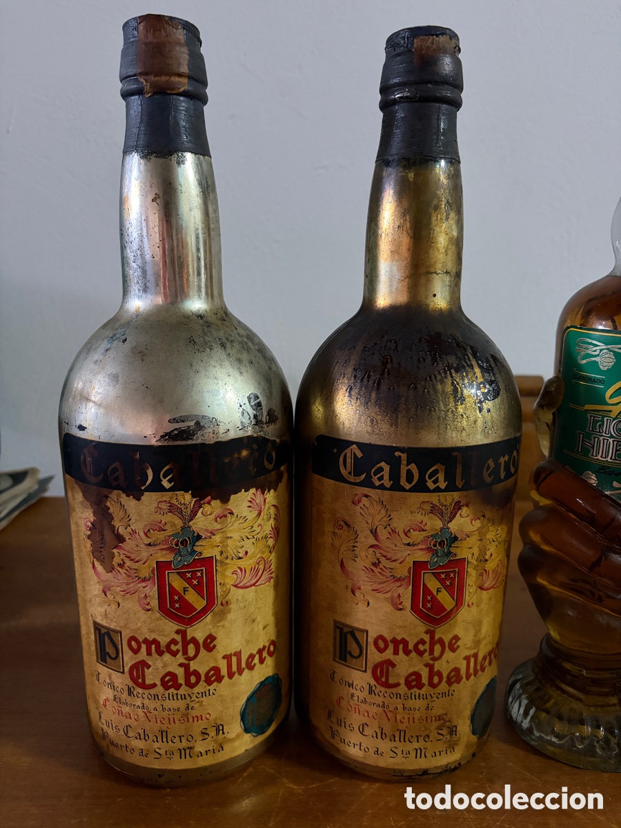Botellas antiguas: Botella grande Ponce caballero