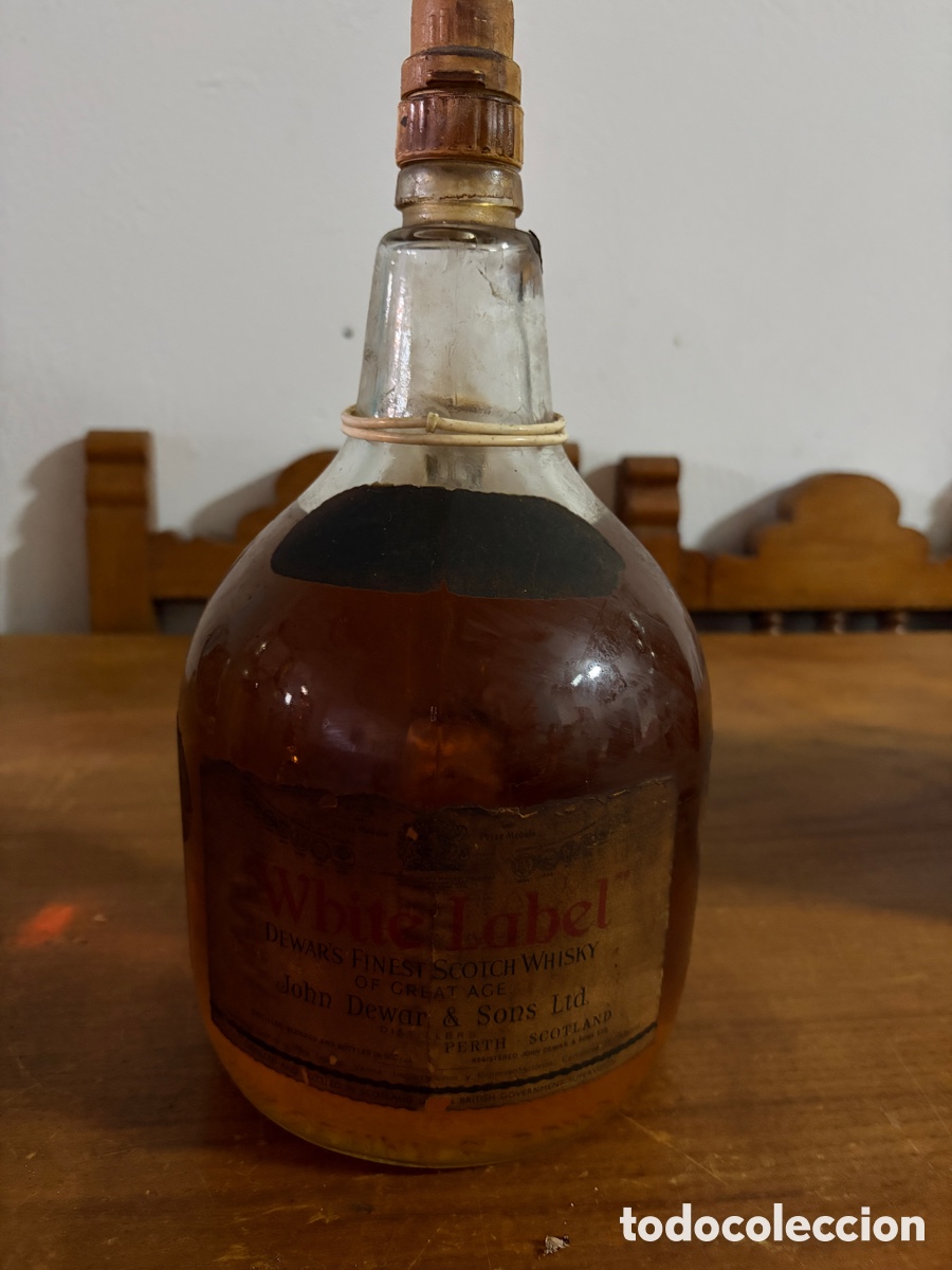 Botellas antiguas: White label botella grande - Foto 2