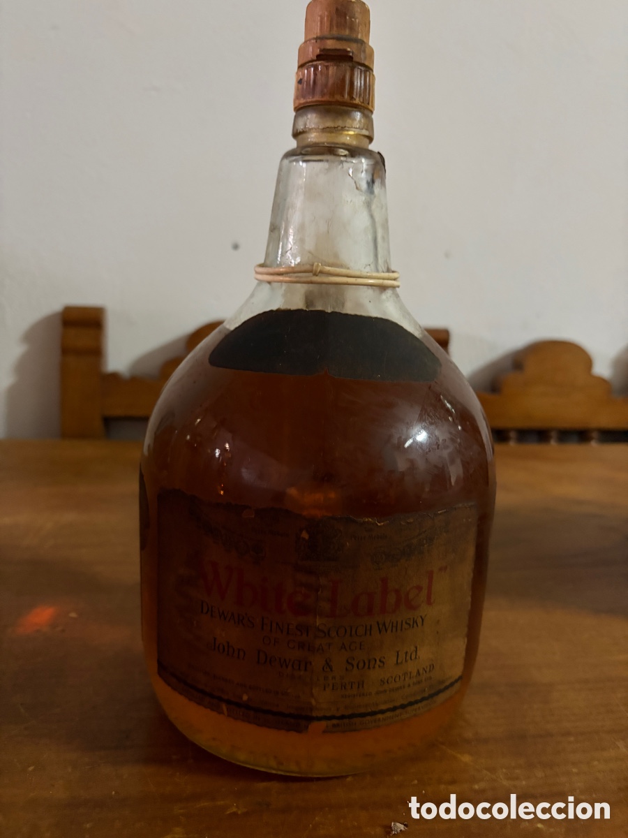 Botellas antiguas: White label botella grande - Foto 3