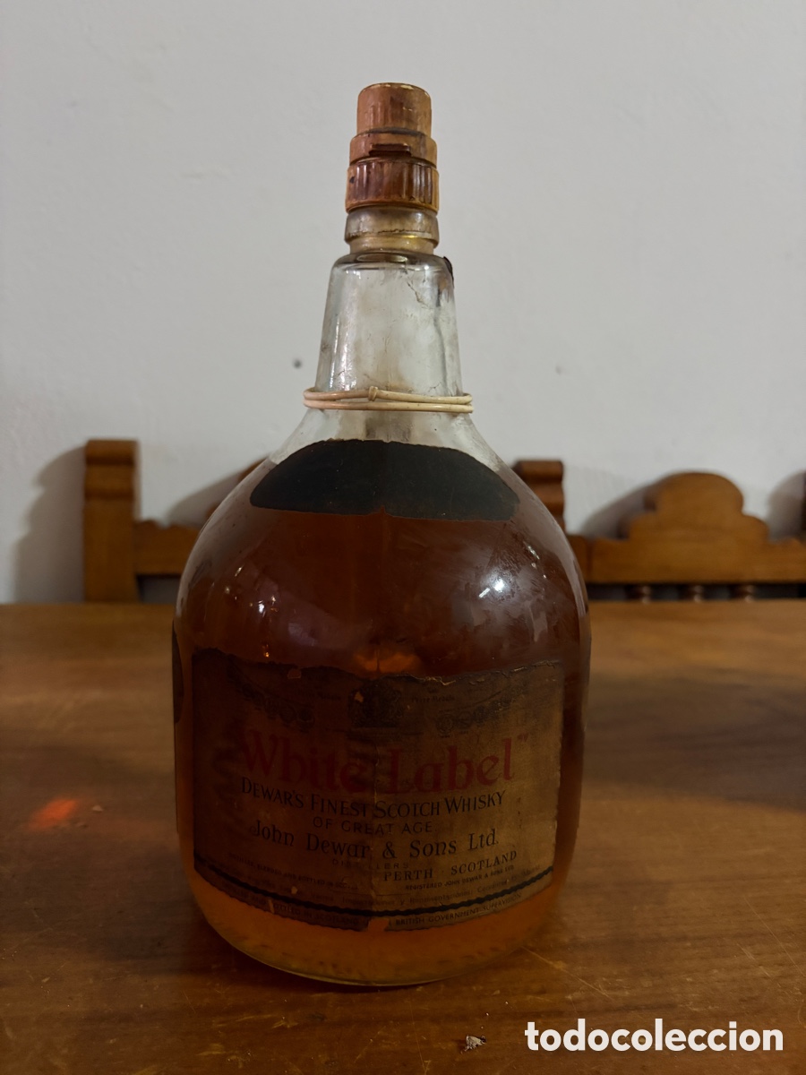 Botellas antiguas: White label botella grande - Foto 4