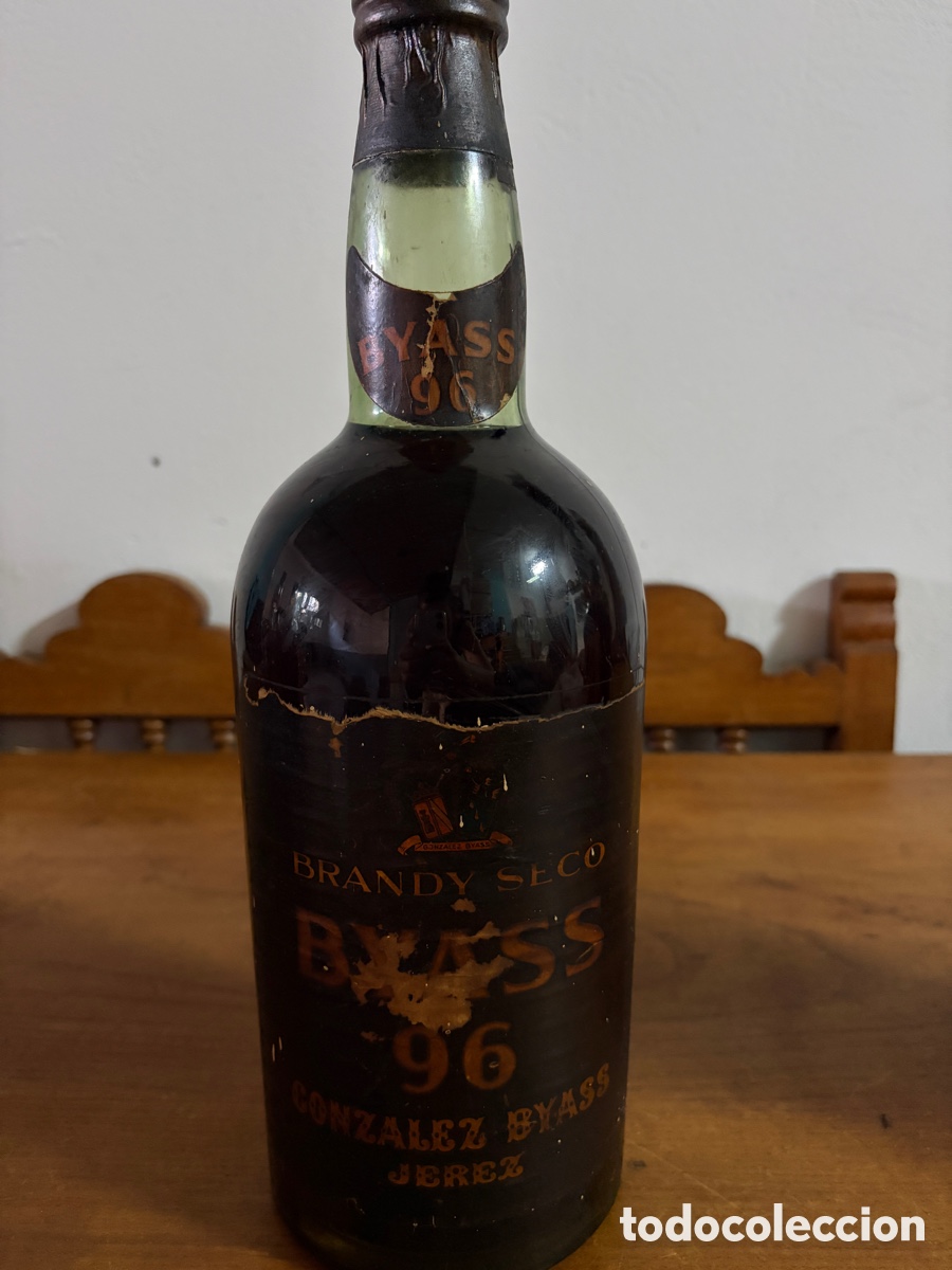 Botellas antiguas: Brandy seco byass 96 jerez