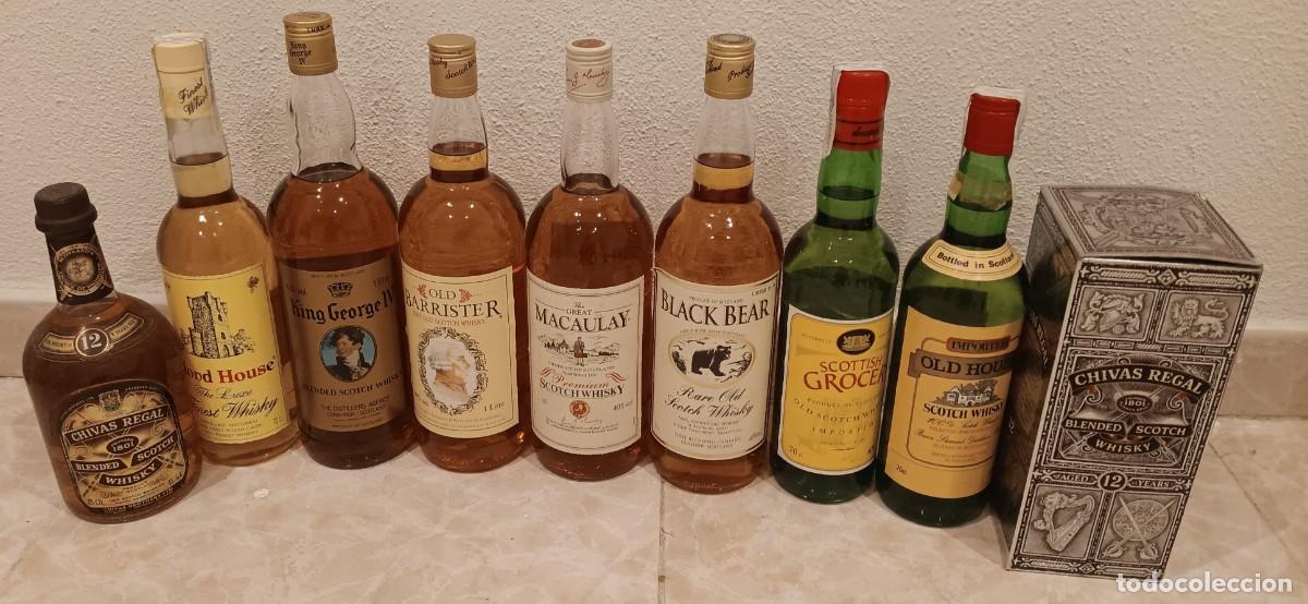 Botellas antiguas: 9 botellas whisky chivas solo en mano
