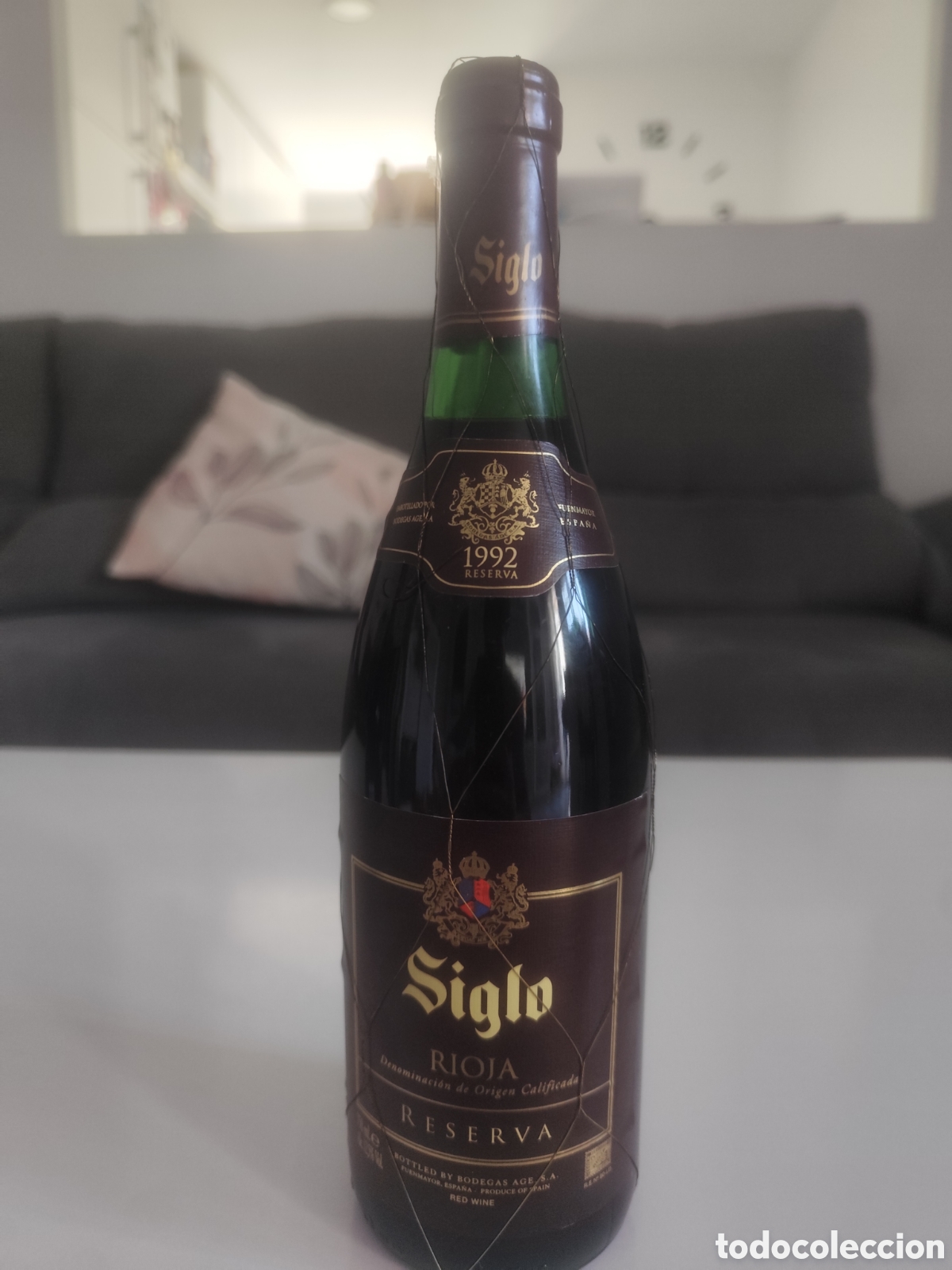 Botellas antiguas: Botella vino tinto Siglo Reserva a&ntilde;ada 1992 ( Rioja)