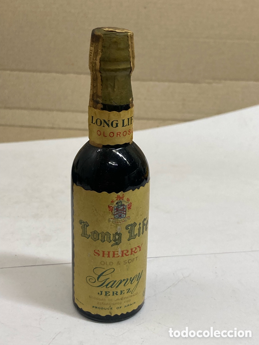 Botellas antiguas: Botell&iacute;n Long Life Sherry Sherry