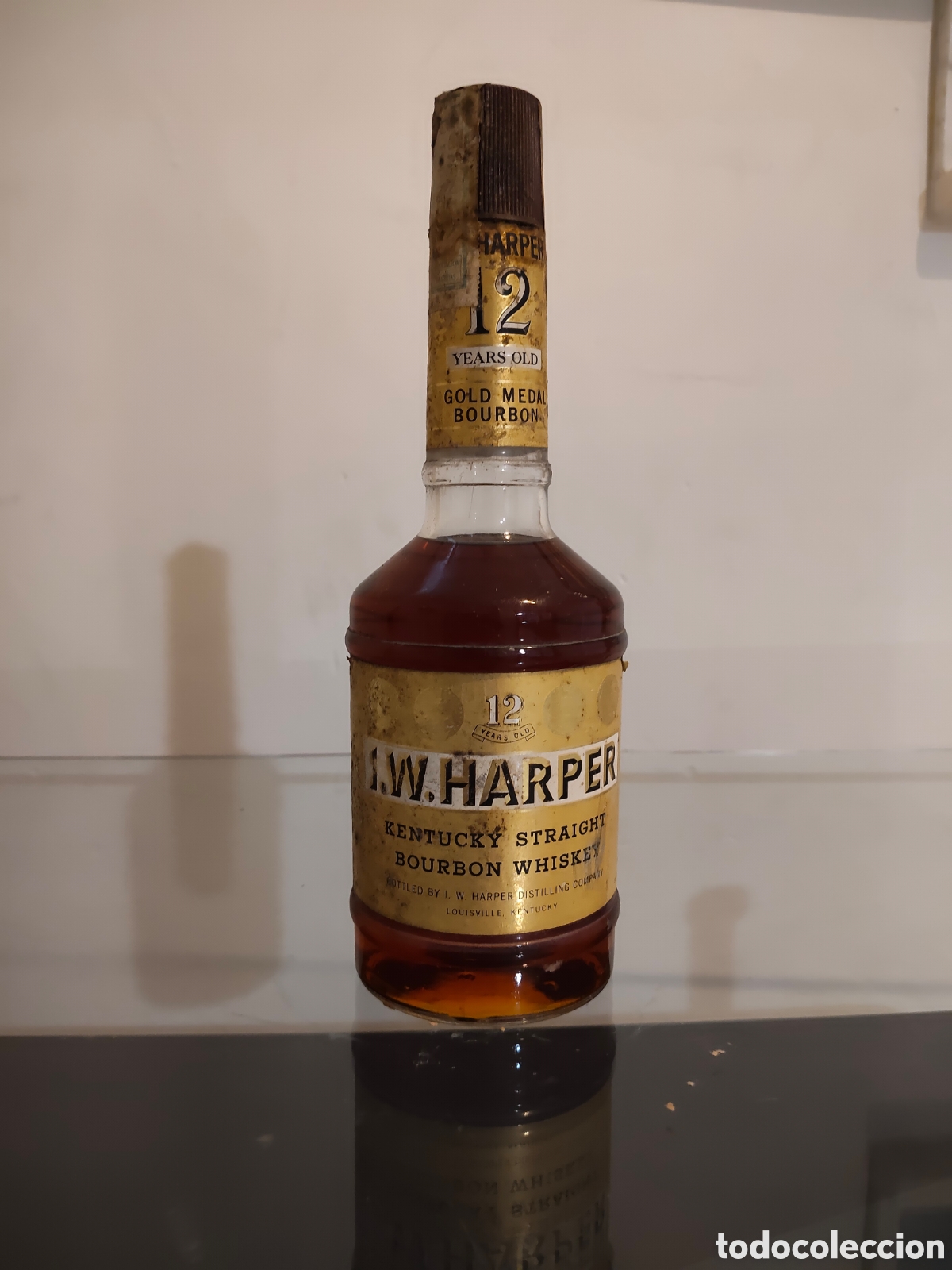 Botellas antiguas: Whisky Bourbon I.W. Harper 12 Years Old Kentucky Straigth Bourbon Whisky. A&ntilde;os 70
