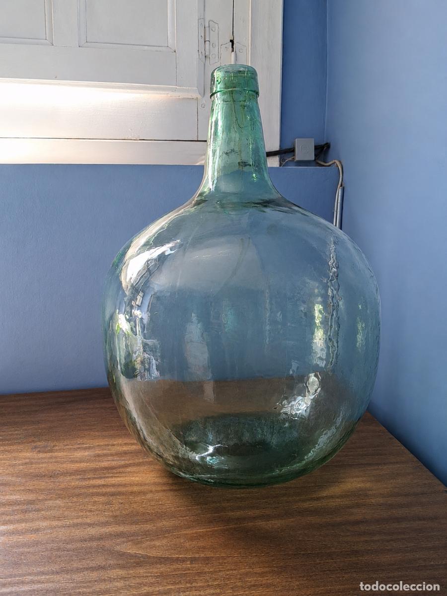Botellas antiguas: Botella de 16 litros garrafa damajuana de cristal arroba jarron viresa