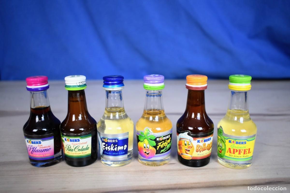 Botellas antiguas: Lote de seis botellitas miniatura licores Alemanes Kober&acute;s