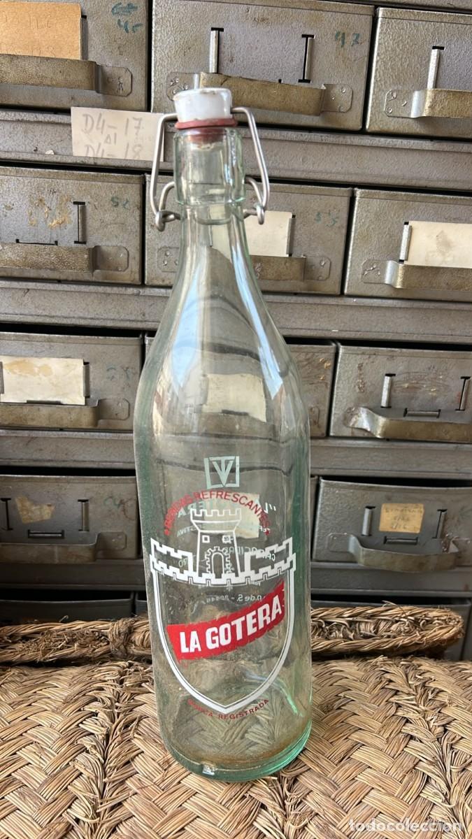 Botellas antiguas: BOTELLA DE GASEOSA LA GOTERA