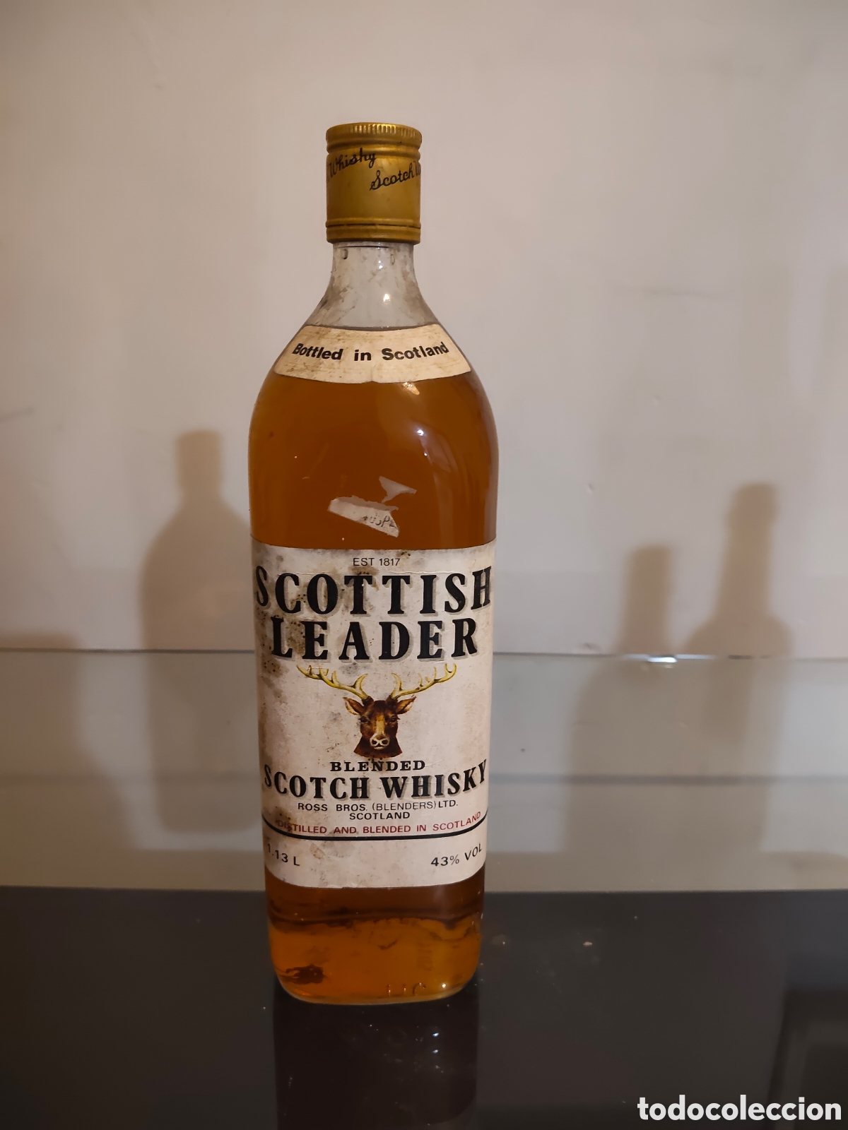 Botellas antiguas: Scottish Leader Blended Scotch Whisky 1 Litro 43%. A&ntilde;os 80