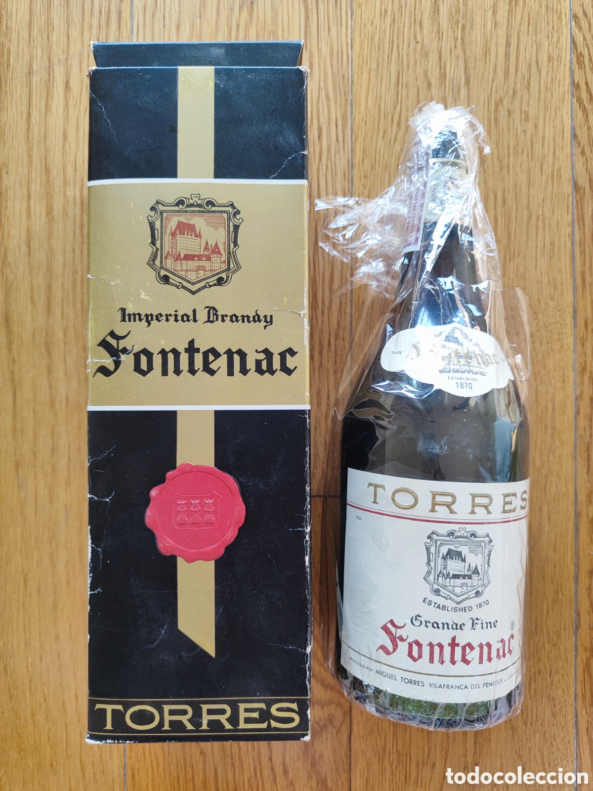 Botellas antiguas: Botella de Brandy Imperial Fontenac