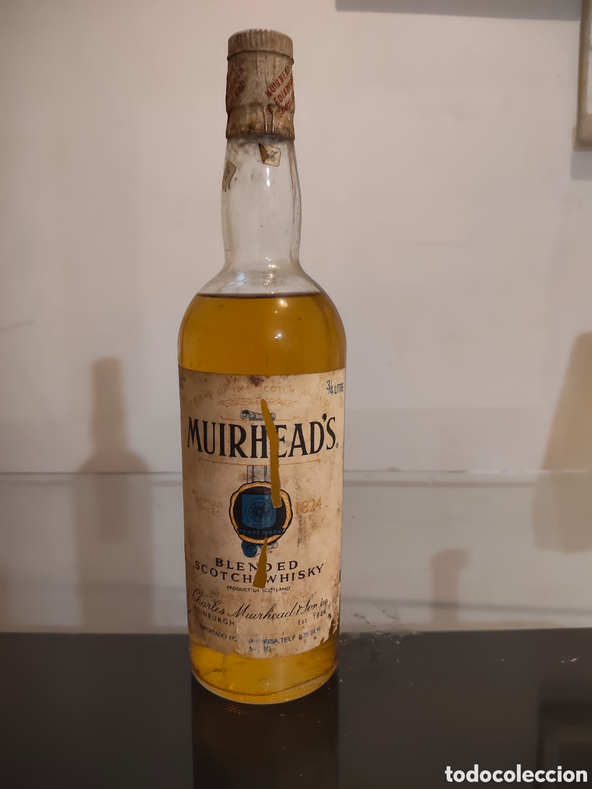Botellas antiguas: Whisky Muirhead's Blended Scotch Whisky 75cl. A&ntilde;os 70