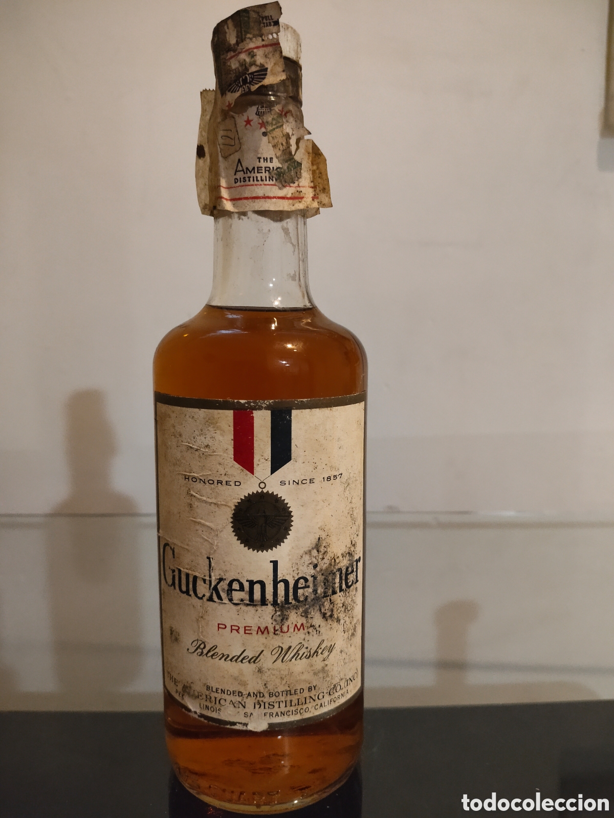 Botellas antiguas: Guckenheiner Premium Blended Whiskey 75cl. A&ntilde;os 70 USA