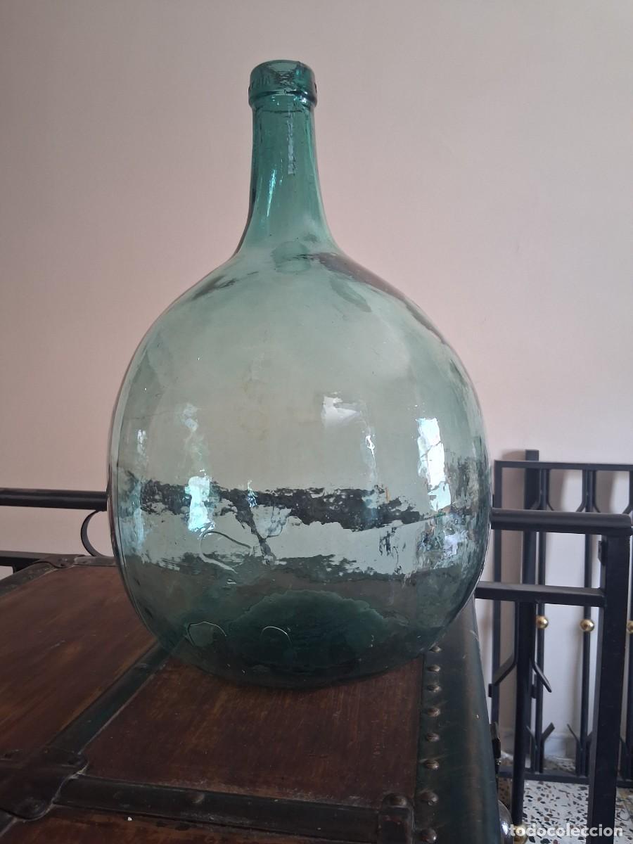 Botellas antiguas: Botella garrafa cristal damajuana grande V. Levante Olleria de 16 o 18 litros