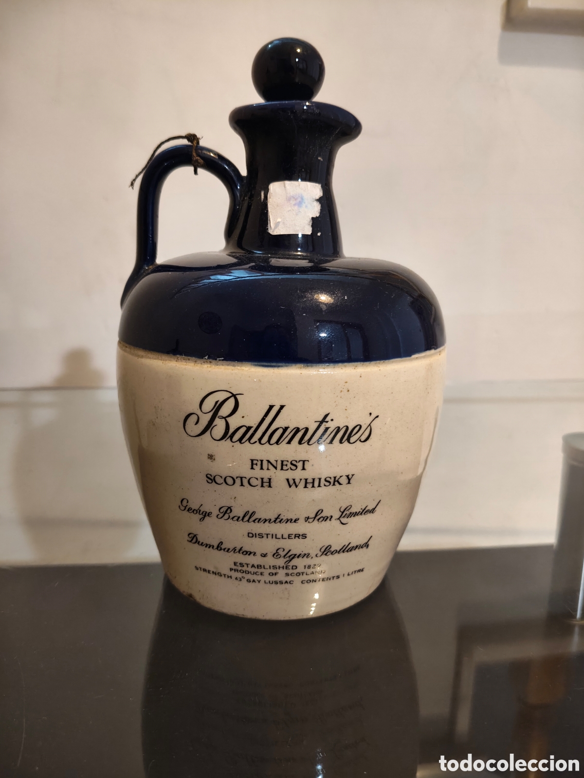 Botellas antiguas: Ballantine's Finest Scotch Whisky Ceramic Jug Decanter Full & Sealed Vintage A&ntilde;os 70
