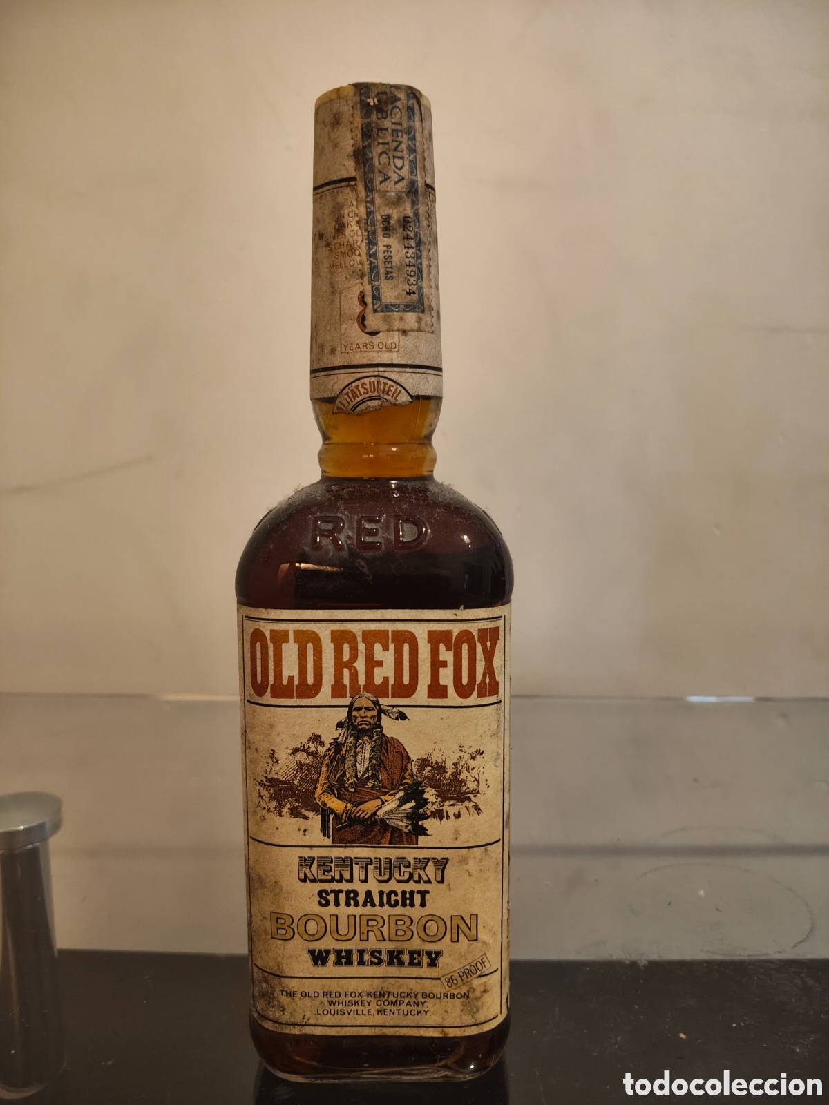 Botellas antiguas: Old Red Fox Kentucky Straight Bourbon Whisky 75cl . A&ntilde;os 70/80