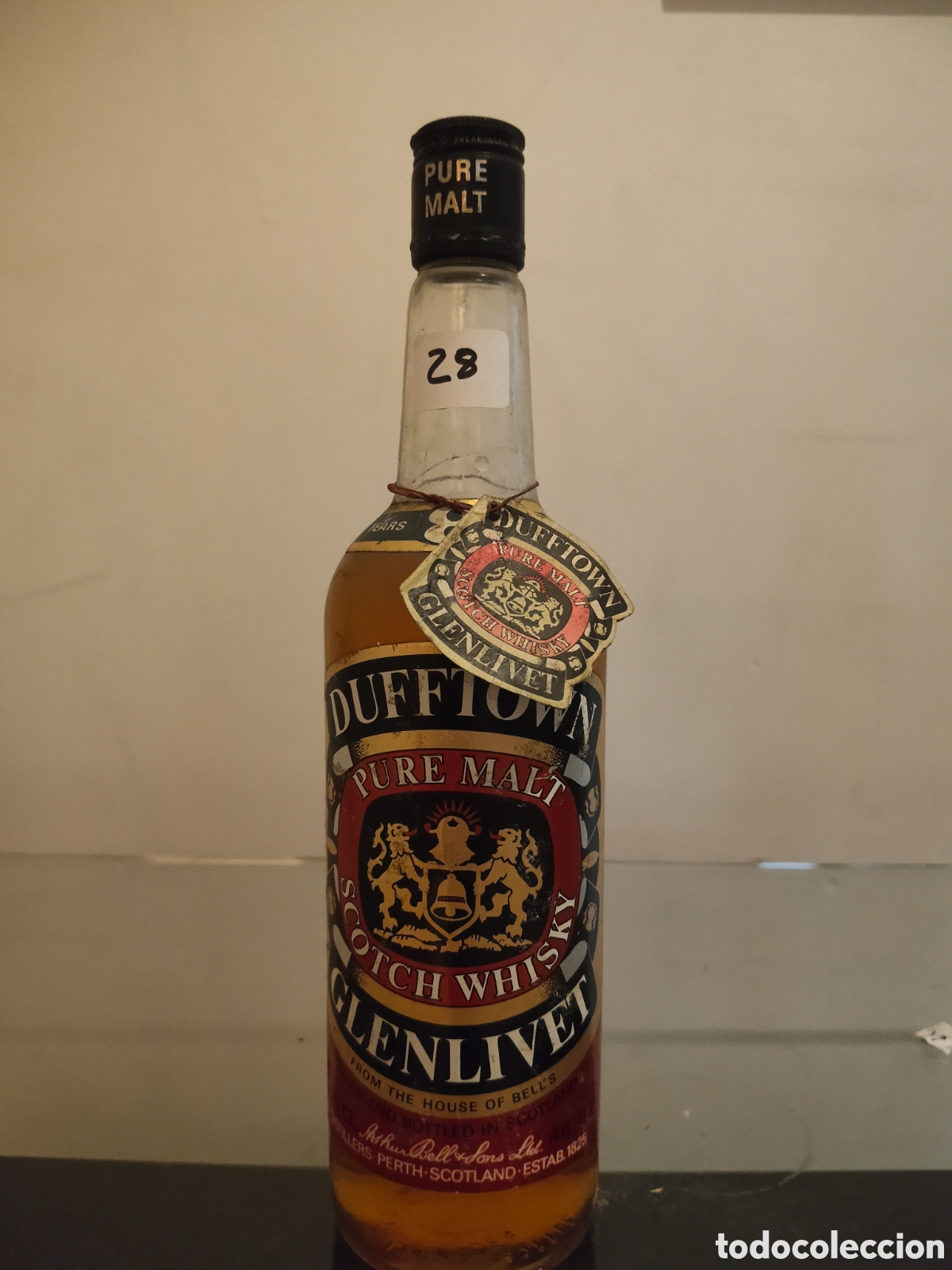 Botellas antiguas: Dufftown Glenlivet Pure Malt Scotch Whisky 8 Years 75cl. A&ntilde;os 70/80