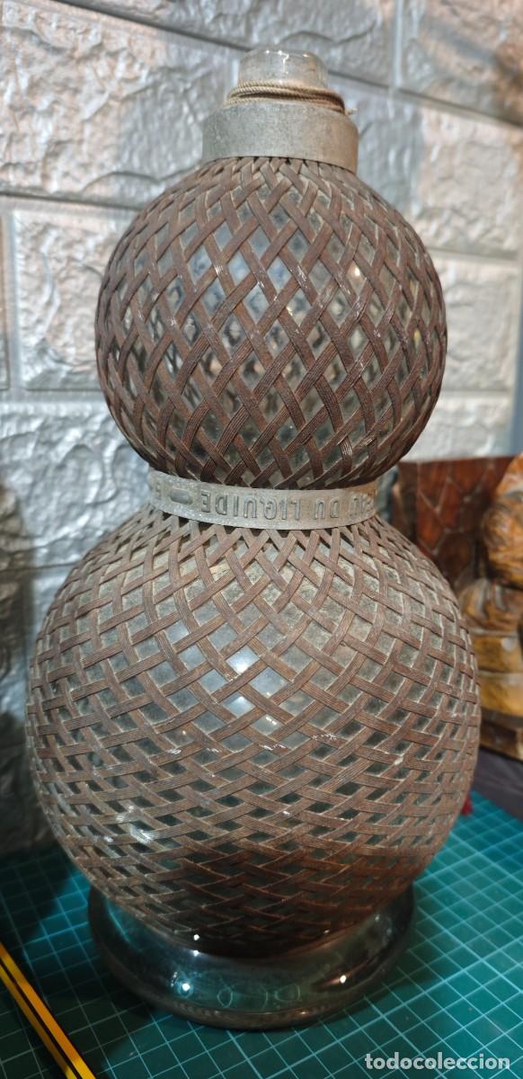 Botellas antiguas: Antigua botella de sif&oacute;n de dos bolas maya met&aacute;lica
