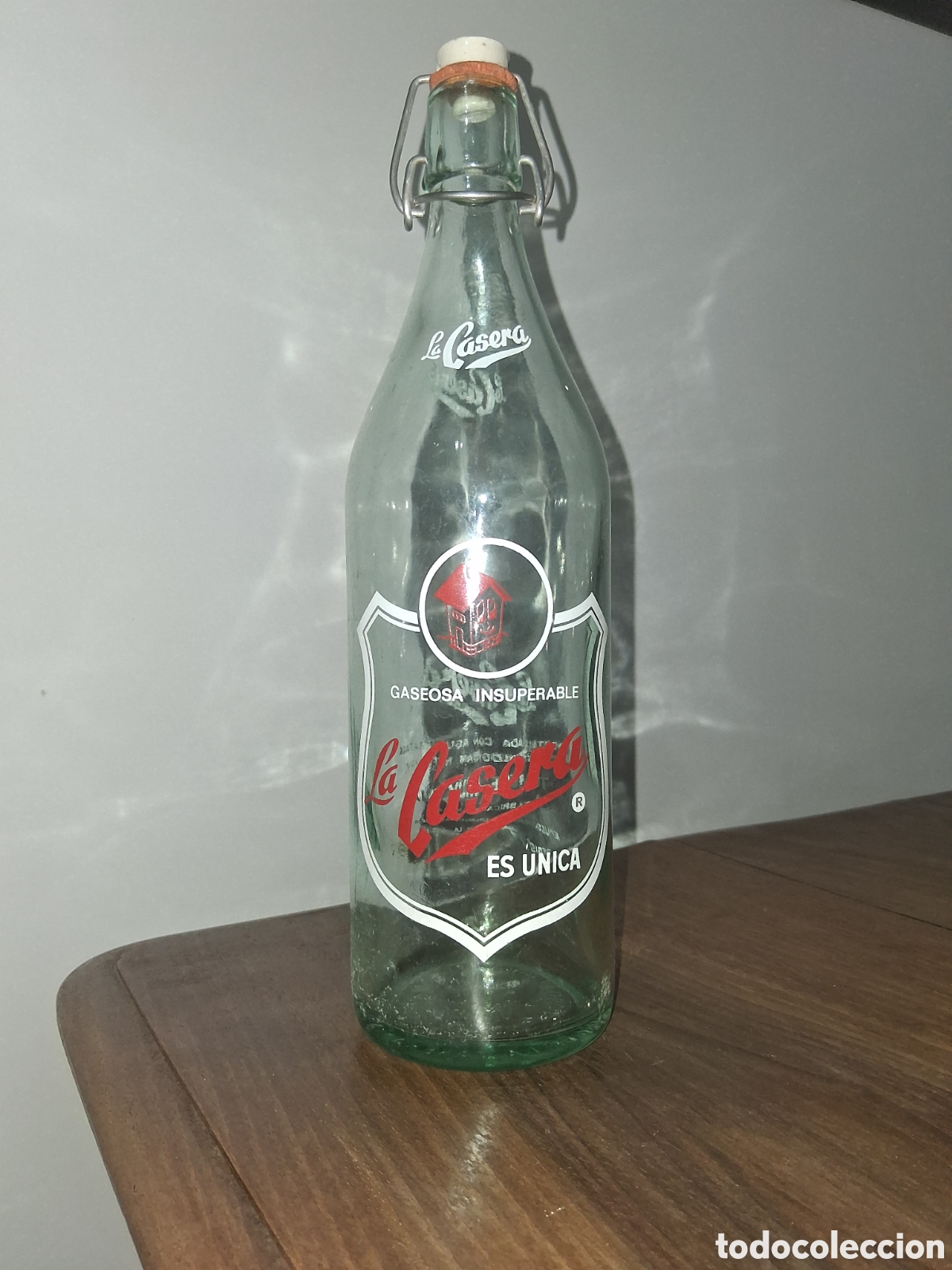 Botellas antiguas: Botella de 1 litro gaseosa La casera N&deg; 5401