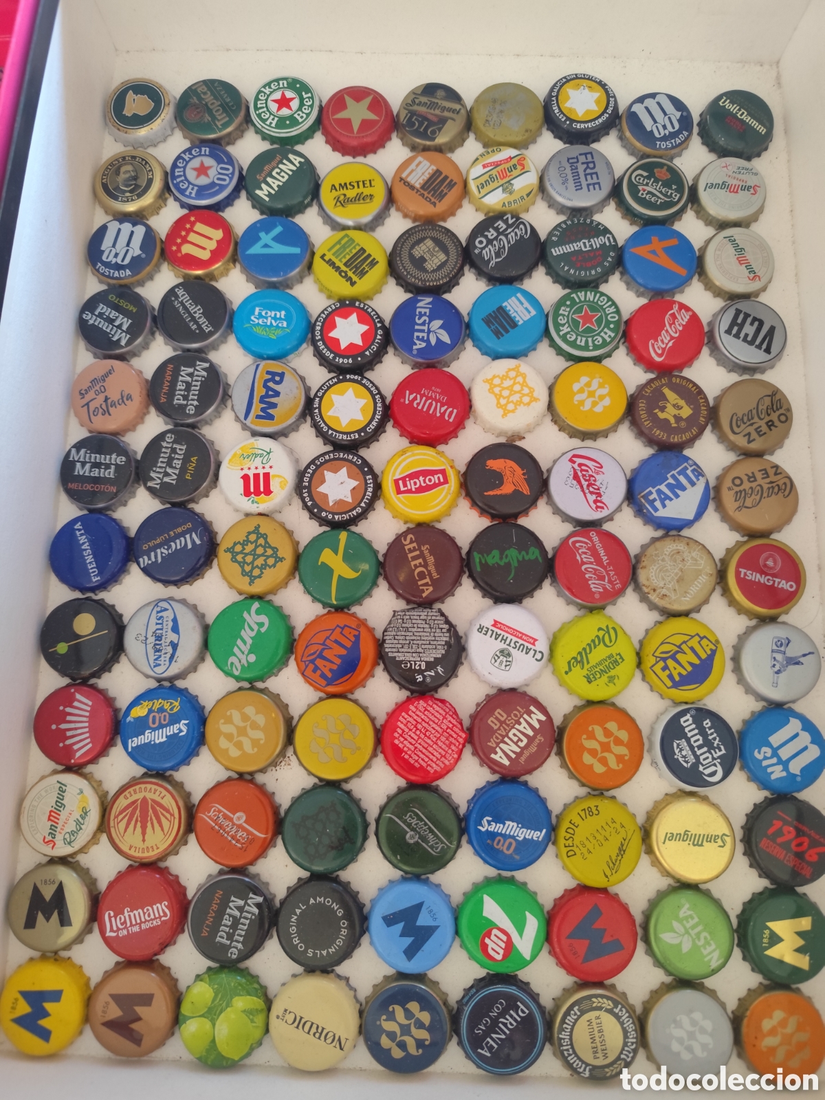 Botellas antiguas: Lote chapas cerveza y bebidas beer bier