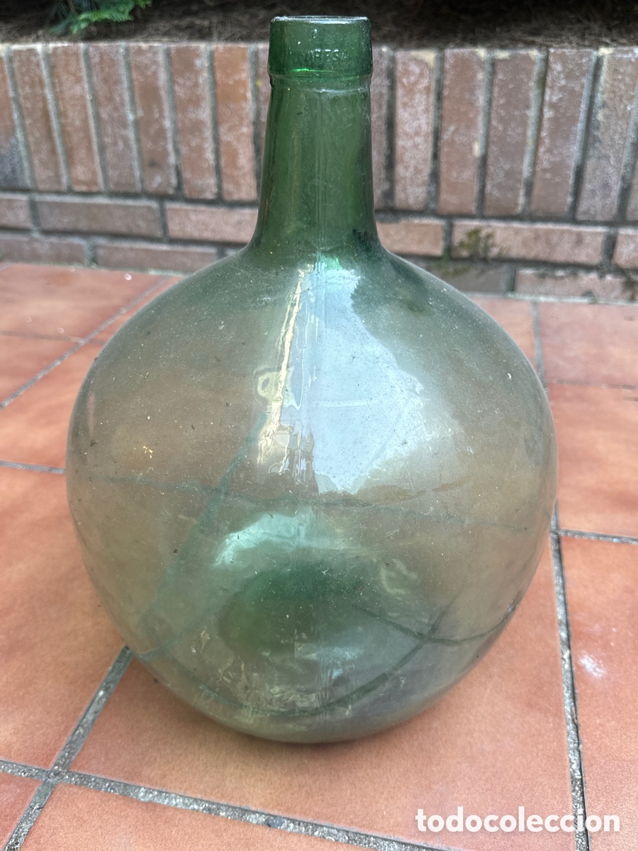Botellas antiguas: ANTIGUA GARRAFA - BOTELLA DE CRISTAL - DAMAJUANA - VIRESA 16 L - GRANDES DIMENSIONES - 42 X 32 CM