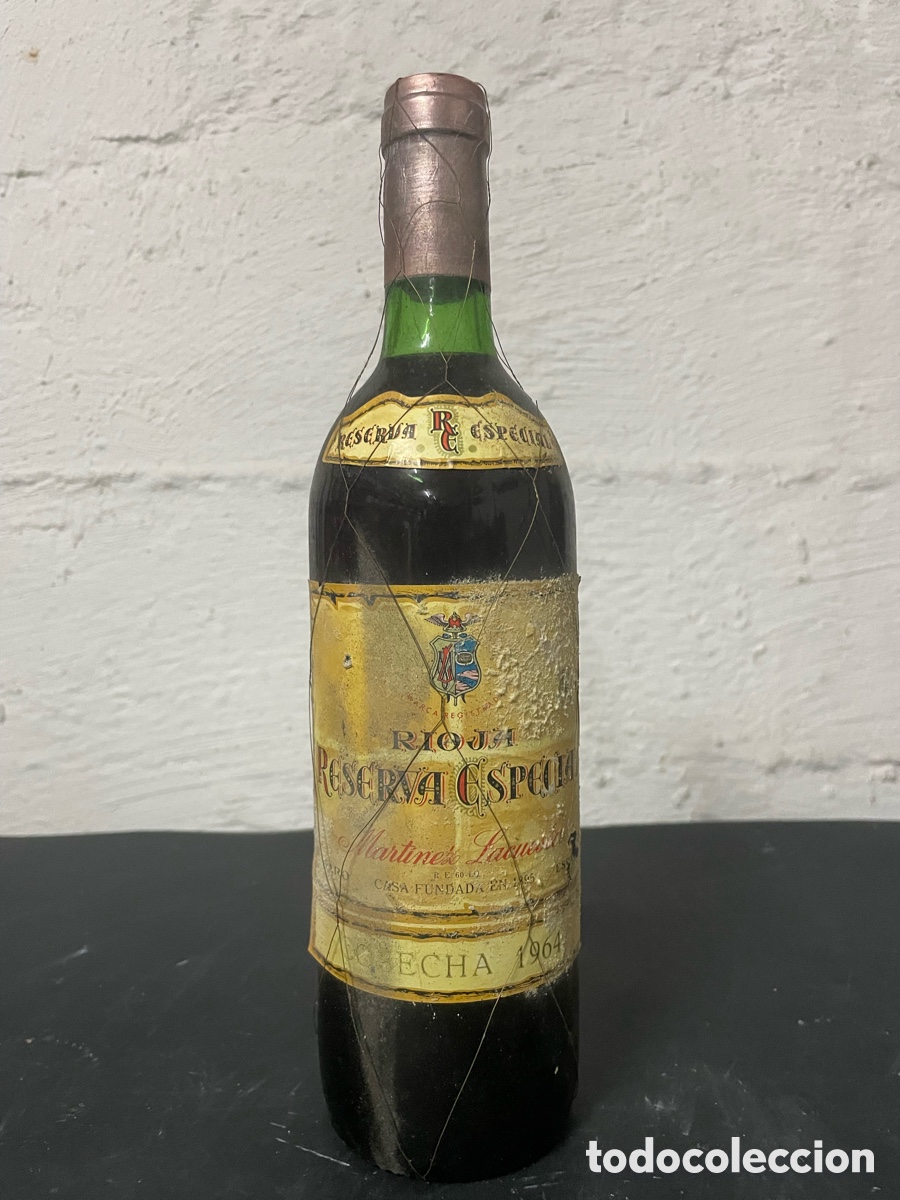 Botellas antiguas: Vino Rioja Mart&iacute;nez Lacuesta Reserva Especial 1964 - M&iacute;tica A&ntilde;ada del Siglo - Malla Original