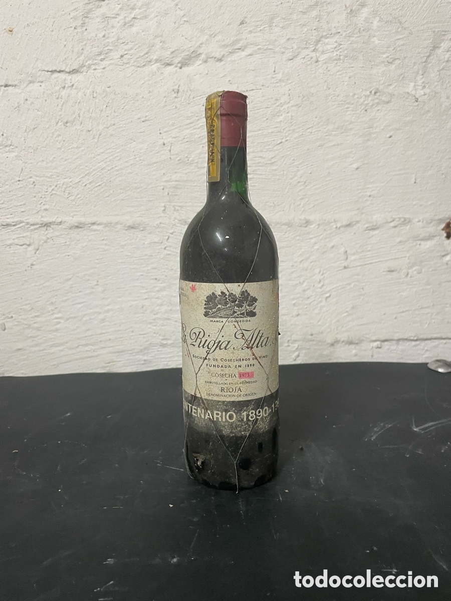 Botellas antiguas: Vino La Rioja Alta Gran Reserva 1973-Edici&oacute;n Centenario 1890-1990-Serie Numerada -Malla Original