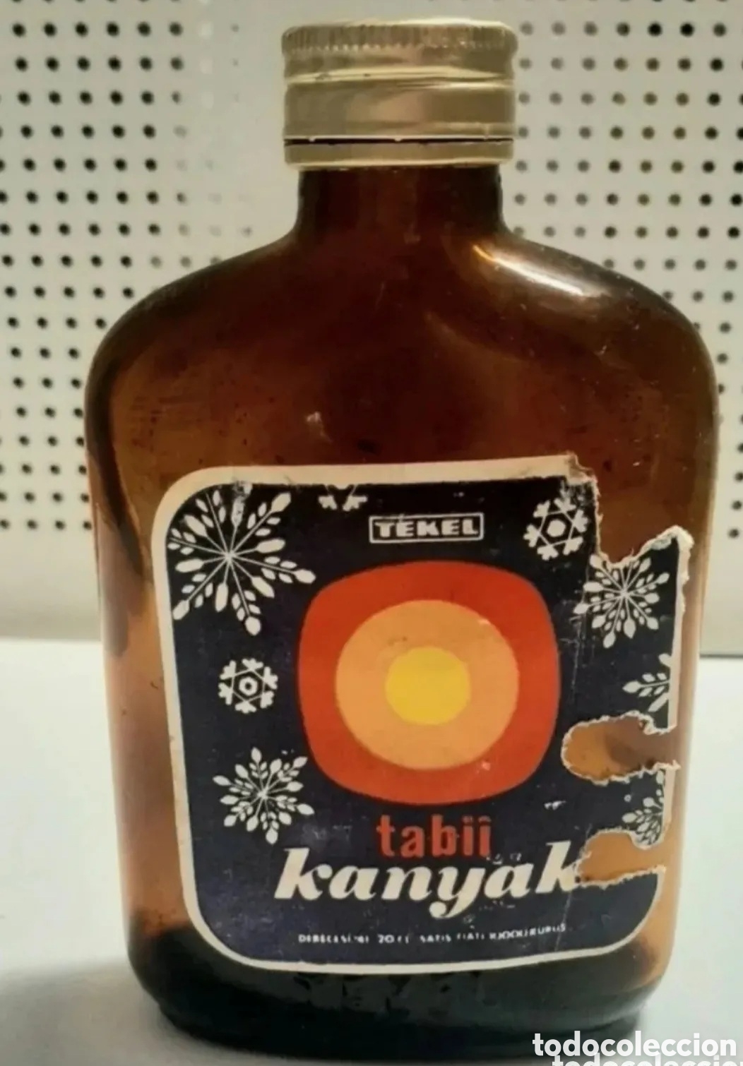 Botellas antiguas: tabii petaca co&ntilde;ac turco vac&iacute;a