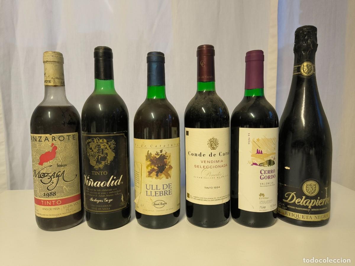 Botellas antiguas: Lote de 6 botellas antiguas espa&ntilde;olas &mdash; A&ntilde;os 80/90 &mdash; Coleccionismo