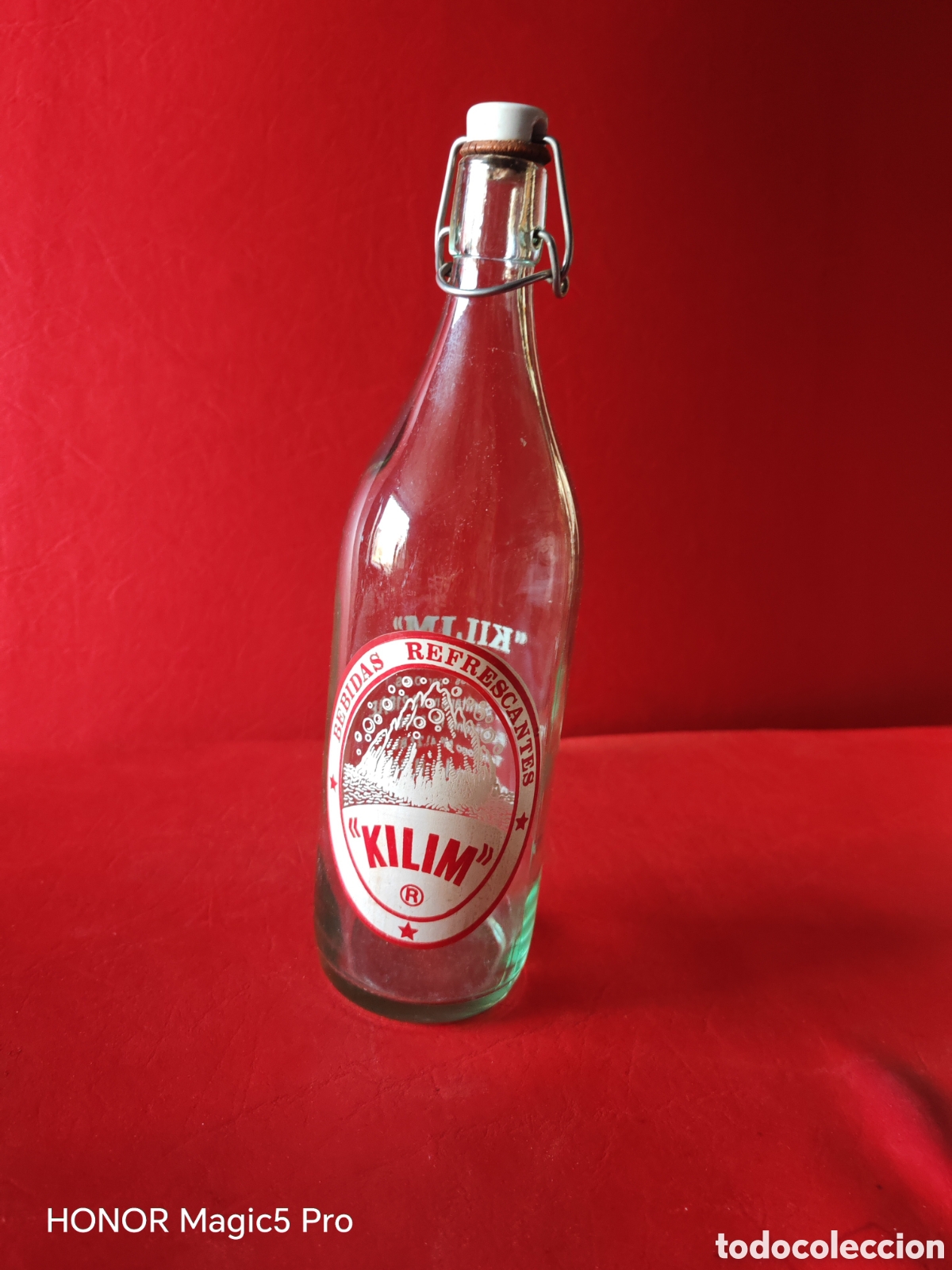 Botellas antiguas: Antigua botella de gaseosa KILIM. Serigrafiada