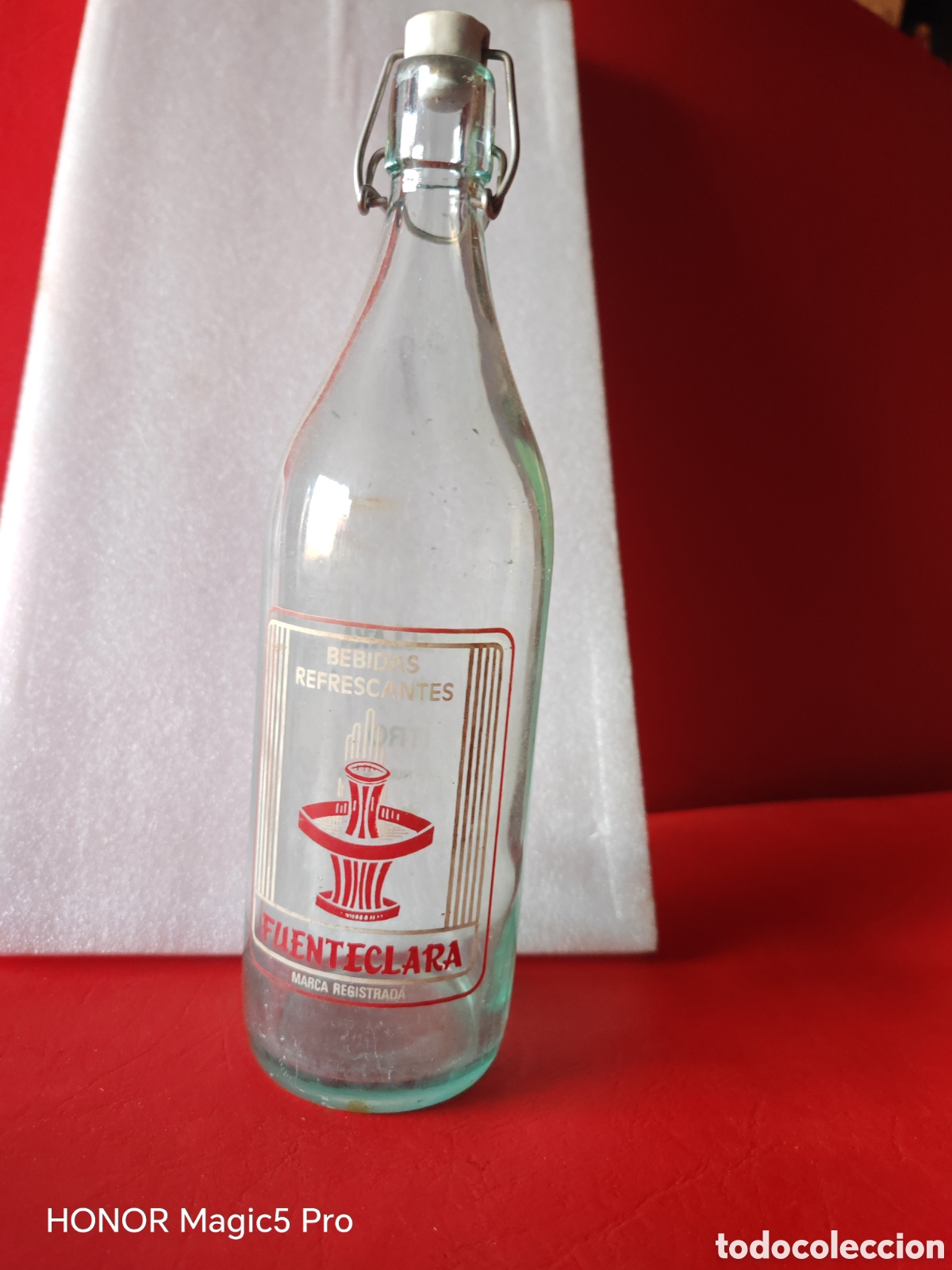 Botellas antiguas: Antigua botella de gaseosa, fuenteclara, Palencia