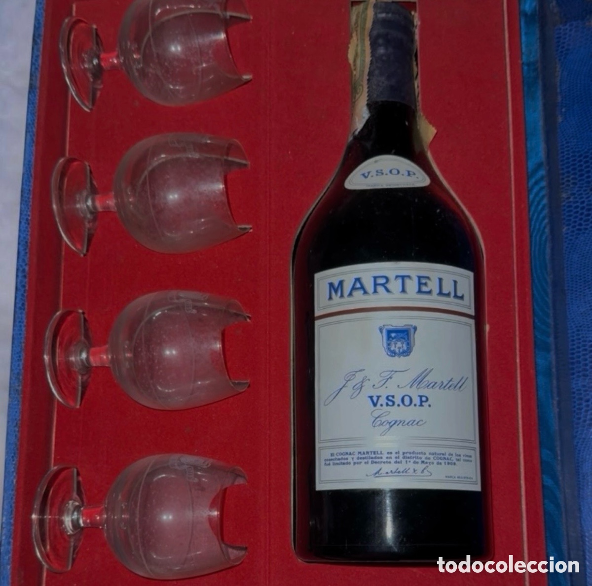 Botellas antiguas: Estuche Cognac Martell VSOP Medall&oacute;n