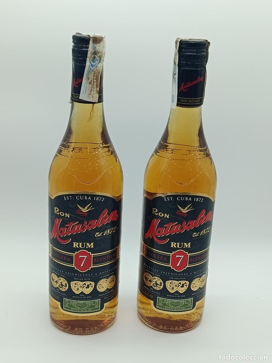 Botellas antiguas: LOTE 2 BOTELLAS RON MATUSALEN SOLERA 7 A&Ntilde;OS. 700ML. PRECINTADAS.