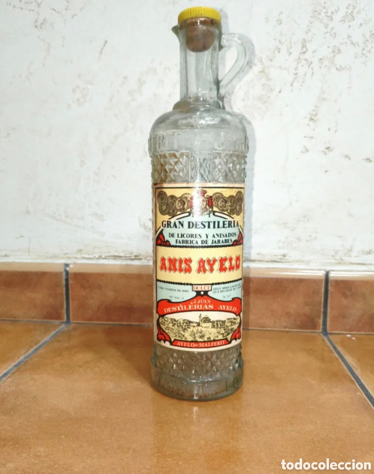 Botellas antiguas: Botella Antigua Gran Destileria Anis Ayelo