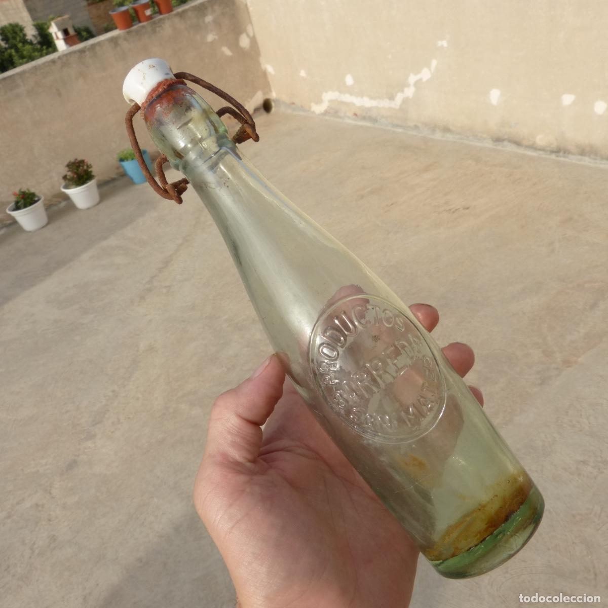 Botellas antiguas: Antigua botella de gaseosa, productos barreda, san Mateo , castellon. 33cl aprox, 440gr, 26cm.