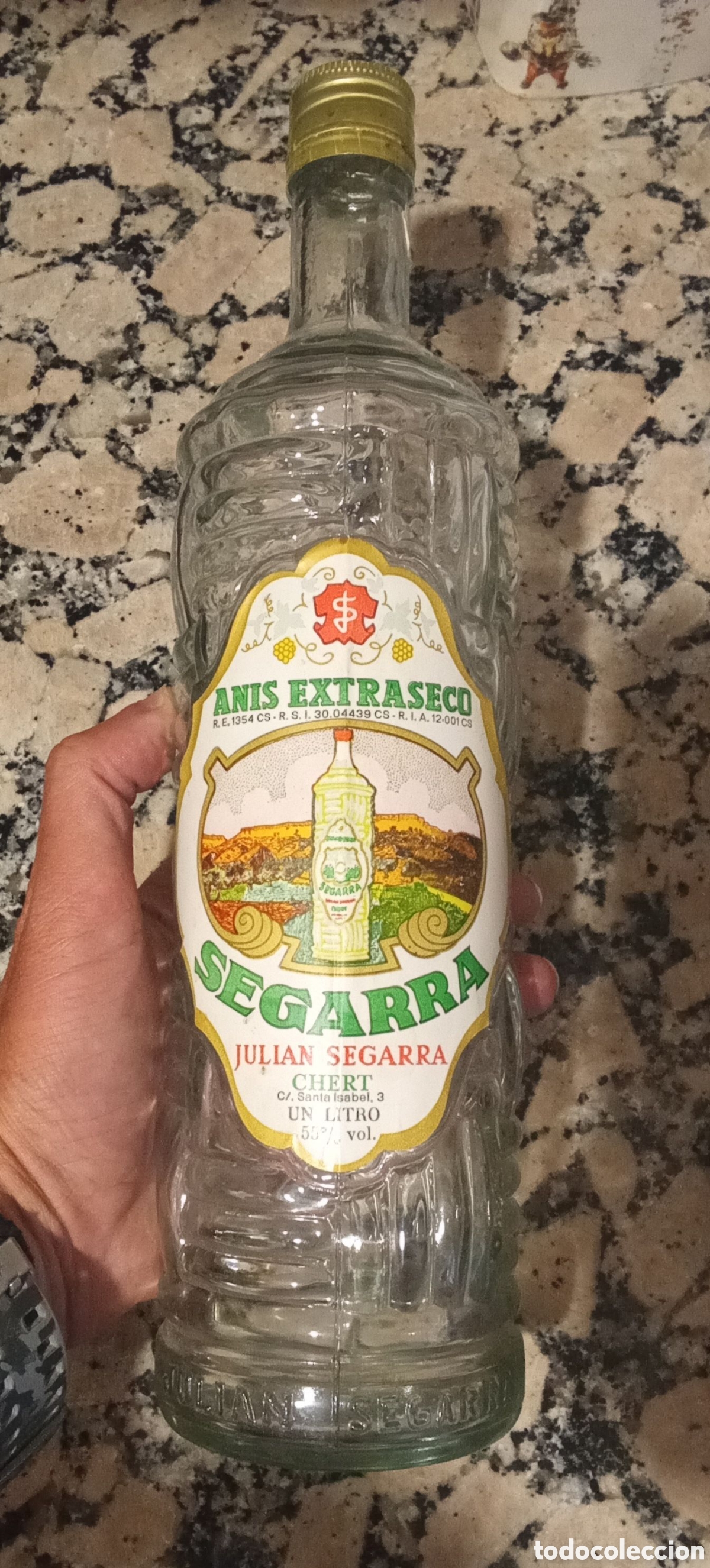 Botellas antiguas: Botella ANIS SEGARRA. EXTRASECO. CHERT / XERT (Castell&oacute;n). Vac&iacute;a.