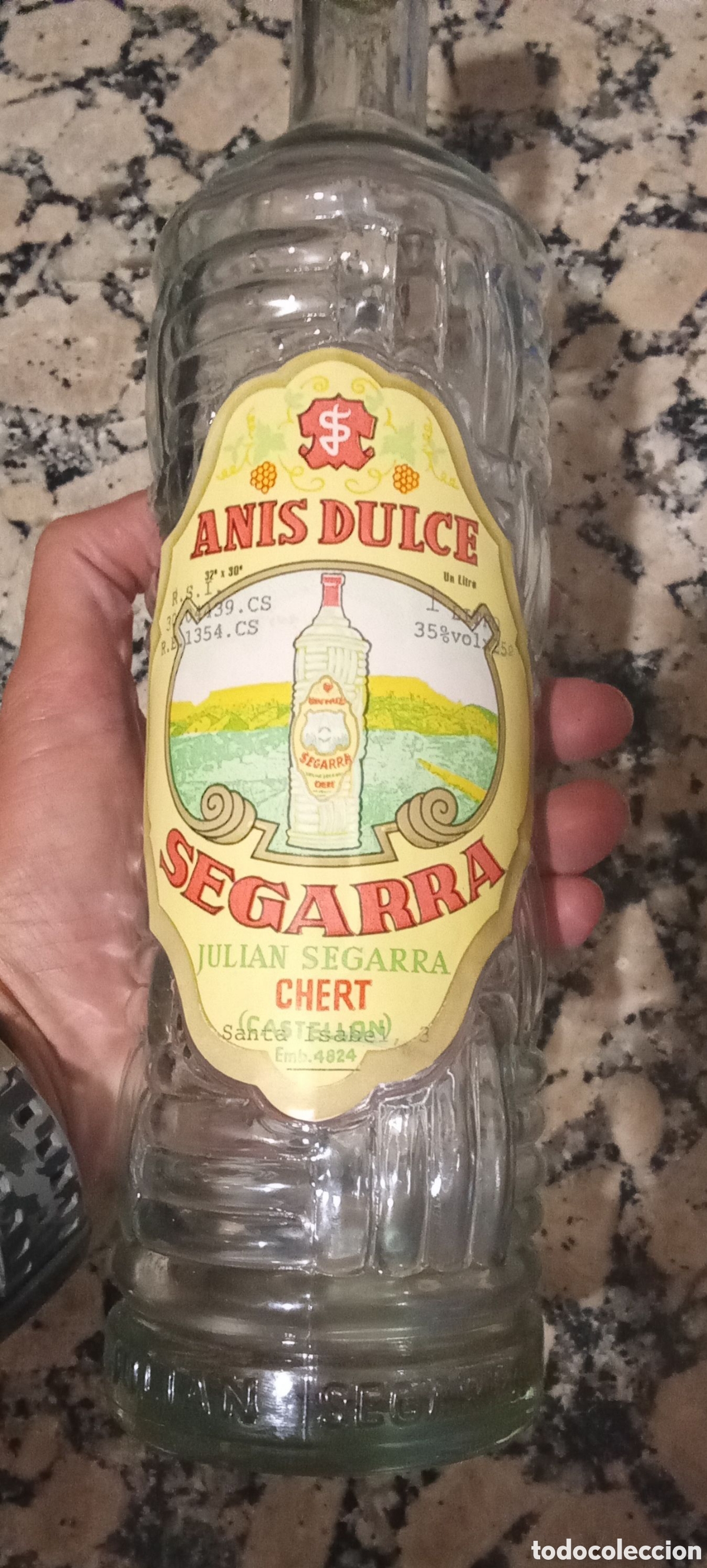 Botellas antiguas: Botella ANIS SEGARRA. DULCE. CHERT / XERT (Castell&oacute;n). Vacia.